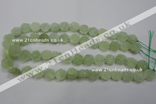 CFG886 15.5 inches 14mm carved flower New jade gemstone beads
