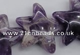 CFG910 15.5 inches 30*33mm carved star dogtooth amethyst beads