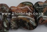 CFG944 15.5 inches 30*33mm carved butterfly green opal gemstone beads