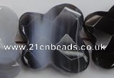 CFG951 30*33mm faceted & carved butterfly grey botswana agate beads