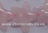 CFG965 15.5 inches 30*33mm faceted & carved star rose quartz beads