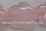 CFG967 15.5 inches 32*33mm faceted & carved flower rose quartz beads