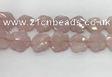 CFG978 15.5 inches 33*33mm carved flower rose quartz beads