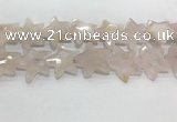 CFG983 15.5 inches 33*33mm carved star rose quartz beads