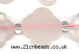 CFG990 15 inches 16mm - 17mm carved flower rose quartz beads