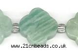 CFG992 15 inches 16mm - 17mm carved flower amazonite beads