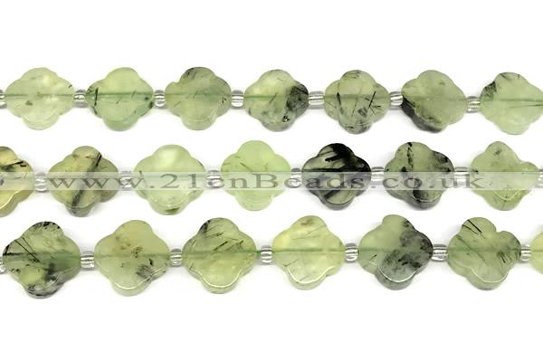 CFG993 15 inches 16mm - 17mm carved flower prehnite beads