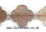 CFG995 15 inches 16mm - 17mm carved flower strawberry quartz beads