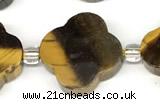 CFG997 15 inches 16mm - 17mm carved flower yellow tiger eye beads