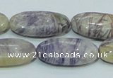 CFJ05 15.5 inches 15*30mm oval natural purple flower stone beads