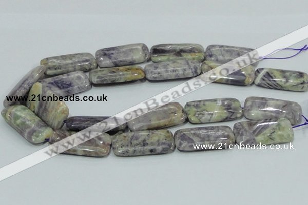 CFJ11 15.5 inches 15*30mm rectangle natural purple flower stone beads