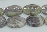 CFJ12 15.5 inches 13*18mm oval natural purple flower stone beads