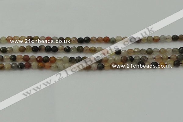 CFJ210 15.5 inches 4mm faceted round fancy jasper beads wholesale