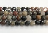 CFJ220 15.5 inches 12mm faceted round fancy jasper beads