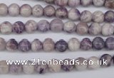 CFJ24 15.5 inches 6mm round natural purple flower stone beads