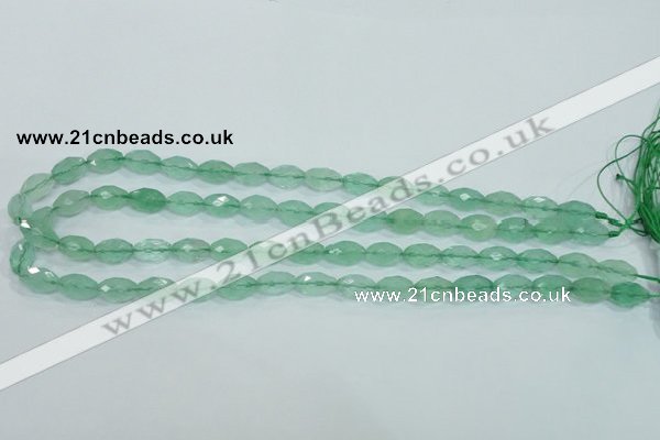 CFL102 15.5 inches 8*12mm faceted rice natural green fluorite beads