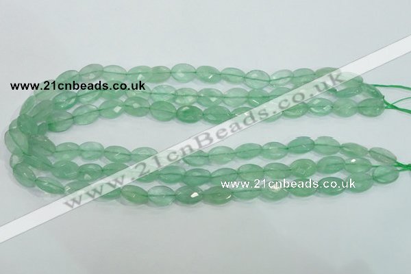 CFL103 15.5 inches 10*14mm faceted oval natural green fluorite beads