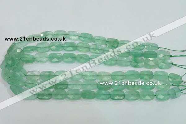 CFL104 15.5 inches 12*16mm faceted rectangle natural green fluorite beads