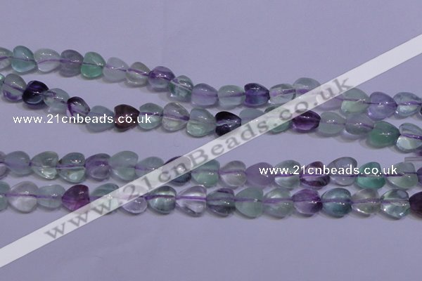 CFL1051 15 inches 8*8mm heart natural fluorite gemstone beads