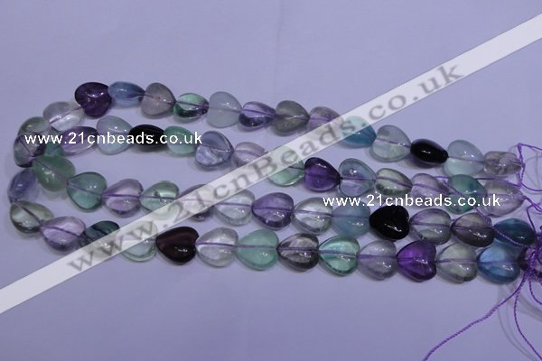 CFL1053 15 inches 12*12mm heart natural fluorite gemstone beads