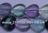 CFL1055 15 inches 16*16mm heart natural fluorite gemstone beads