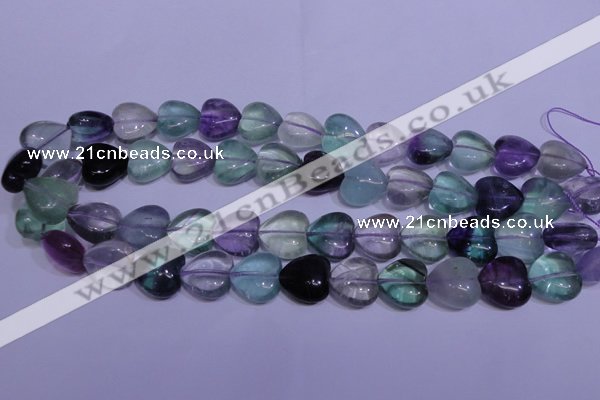 CFL1055 15 inches 16*16mm heart natural fluorite gemstone beads