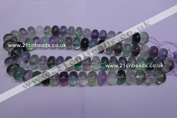 CFL1071 15 inches 10*16mm rondelle natural fluorite gemstone beads