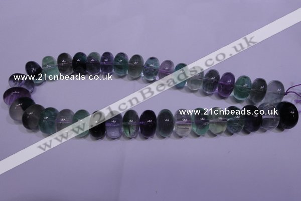 CFL1072 15 inches 10*18mm rondelle natural fluorite gemstone beads