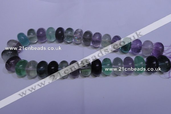 CFL1073 15 inches 12*20mm rondelle natural fluorite gemstone beads