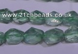 CFL1082 15 inches 9*12mm faceted nuggets green fluorite beads