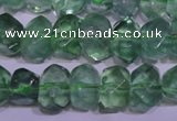 CFL1085 15 inches 9*12mm faceted nuggets green fluorite beads