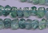 CFL1087 15 inches 8*12mm faceted nuggets blue fluorite beads