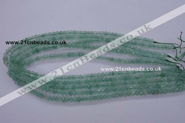 CFL110 15.5 inches 4*6mm faceted rondelle green fluorite beads