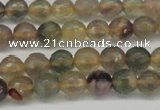 CFL1111 15.5 inches 6mm faceted round yellow fluorite gemstone beads