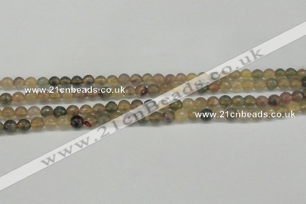 CFL1112 15.5 inches 8mm faceted round yellow fluorite gemstone beads