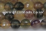 CFL1115 15.5 inches 14mm faceted round yellow fluorite gemstone beads