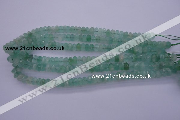 CFL112 15.5 inches 5*10mm faceted rondelle green fluorite beads