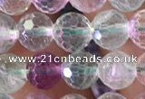 CFL1140 15.5 inches 6mm faceted round fluorite gemstone beads