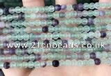 CFL1145 15.5 inches 4mm round matte fluorite beads wholesale