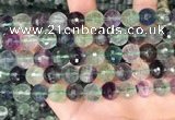 CLF1157 15.5 inches 10mm faceetd round fluorite gemstone beads