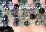 CLF1158 15.5 inches 12mm faceetd round fluorite gemstone beads