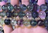 CLF1159 15.5 inches 14mm faceetd round fluorite gemstone beads