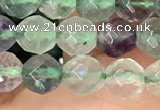 CLF1161 15.5 inches 6mm faceetd round fluorite gemstone beads