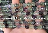 CLF1162 15.5 inches 8mm faceetd round fluorite gemstone beads