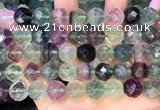 CLF1164 15.5 inches 12mm faceetd round fluorite gemstone beads