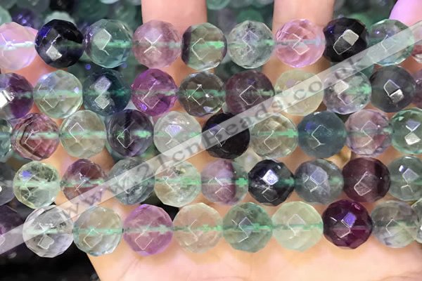 CLF1164 15.5 inches 12mm faceetd round fluorite gemstone beads