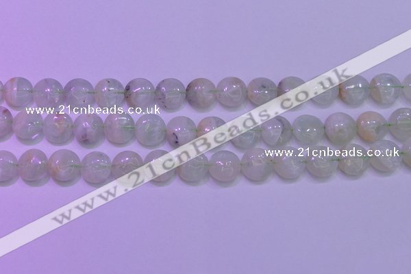 CFL1209 15.5 inches 12mm flat round green fluorite gemstone beads