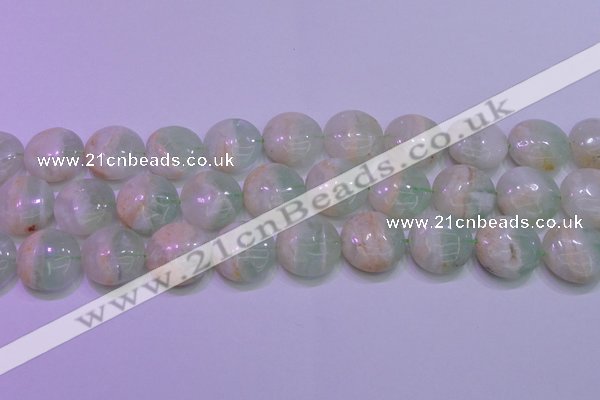 CFL1212 15.5 inches 18mm flat round green fluorite gemstone beads