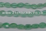 CFL122 15.5 inches 6*8mm faceted oval green fluorite beads