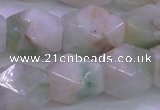 CFL1229 15.5 inches 13*18mm - 15*20mm faceted nuggets green fluorite beads